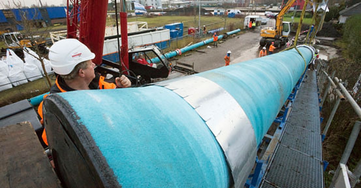 Hanab Installation of ductile iron pipeline under expanding canel in ...