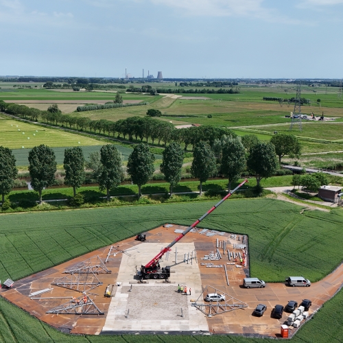 Dronebeeld bouwplaats