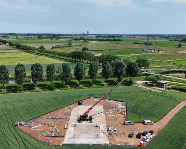 Dronebeeld bouwplaats