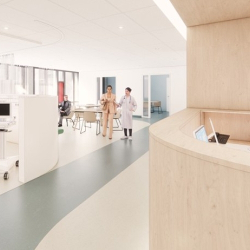 Artistieke impressie van het nieuwe Cardiovasculair Interventiecentrum.