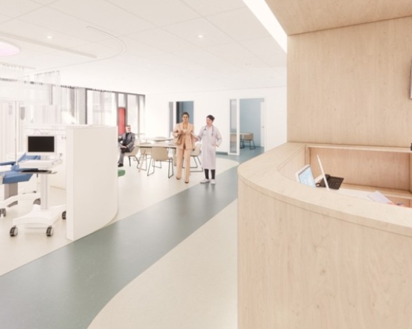 Artistieke impressie van het nieuwe Cardiovasculair Interventiecentrum.
