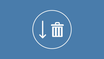 Icoontje afvalcontainer met pijl omlaag