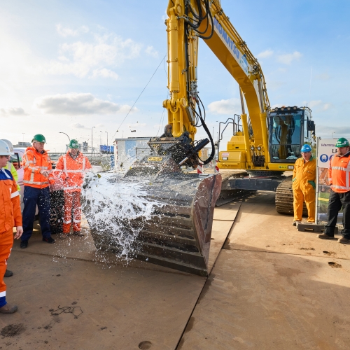 doop bouwkraan start werk R-L