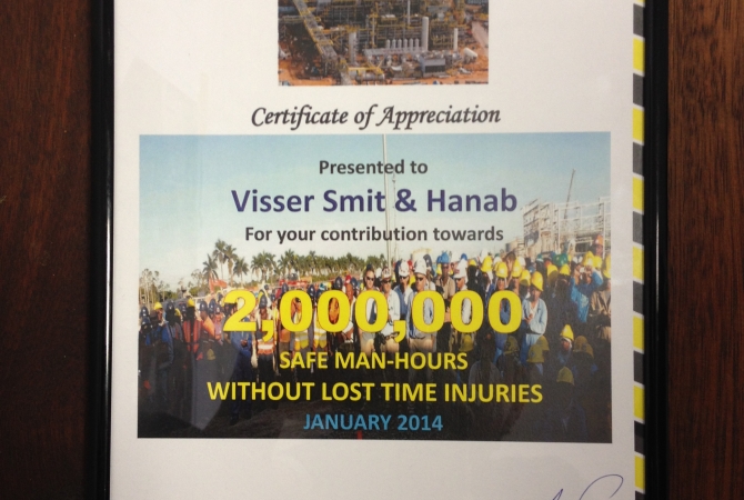 2014-01-30 SUR 2 miljoen Saftey hours achieved.jpg